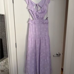 Astr Lilac Open-back Dress